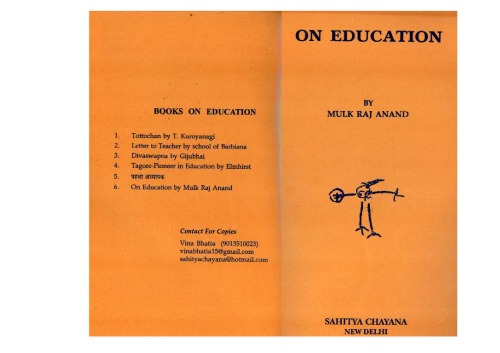 On Education Mulk Raj Anand