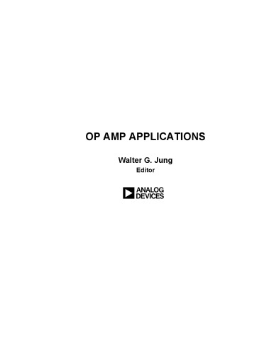 Op Amp Applications Walter G Jung Editor