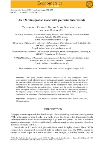 The Econometrics Journal 2011 Vol14 N2 Pierre Perron And Richard J Smith