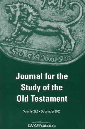 Journal For The Study Of The Old Testament Vol32 N2 Sheffield Press