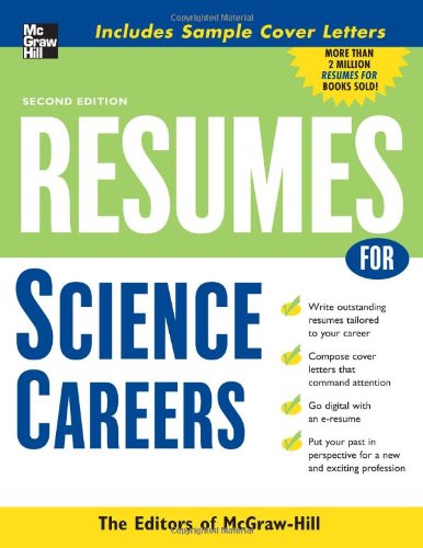 Resumes For Science Careers Professional Resumes Series 2nd Edition Editors Of Mcgrawhill