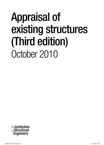 Appraisal Of Existing Structures 3rd The Institution Of Structural Engineers