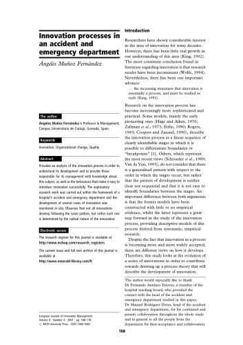 European Journal Of Innovation Management Vol 4 No 4 2001 Christos Kalantaridis