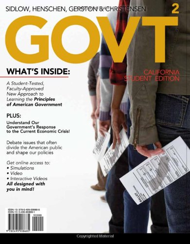 Govt 2011 California Student Edition 2nd Edition Edward I Sidlow