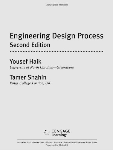Engineering Design Process Second Edition 2nd Yousef Haik Tamer M Shahin