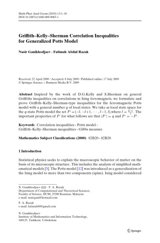 Mathematical Physics Analysis And Geometry Volume 13 V A Marchenko