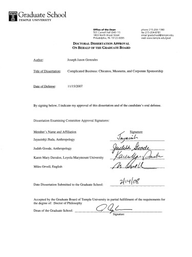 Complicated Business Chicanos Museums And Corporate Sponsors Phd Thesis Joseph Jason Gonzales