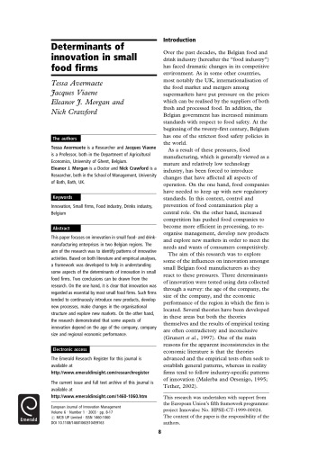 European Journal Of Innovation Management Vol 6 No 1 2003 Christos Kalantaridis