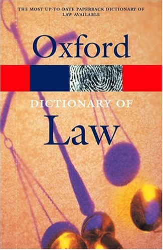 Oxford Dictionary Of Law Oxford Paperback Reference 6th Elizabeth Martin