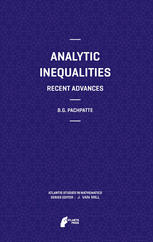 Analytic Inequalities Recent Advances 1st Edition Bg Pachpatte Auth