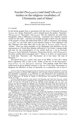 Narn N And Anf Studies On The Religious Vocabulary Of Christianity And Of Islam Franois De Blois