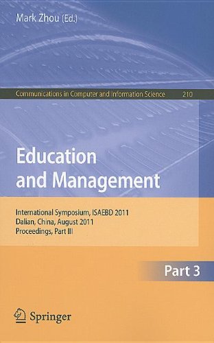 Education And Management International Symposium Isaebd 2011 Dalian China August 67 2011 Proceedings Part Iii 1st Edition Ying Que