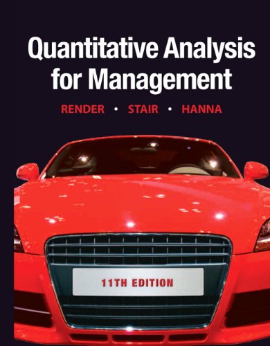 Quantitative Analysis For Management 11th Edition Barry Render