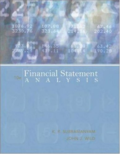 Financial Statement Analysis 10th Edition 10th Edition K R Subramanyam