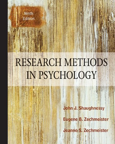 Research Methods In Psychology 9th Edition 9th John Shaughnessy