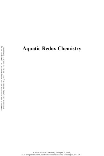 Aquatic Redox Chemistry Editors Paul G Tratnyek Timothy J Grundl