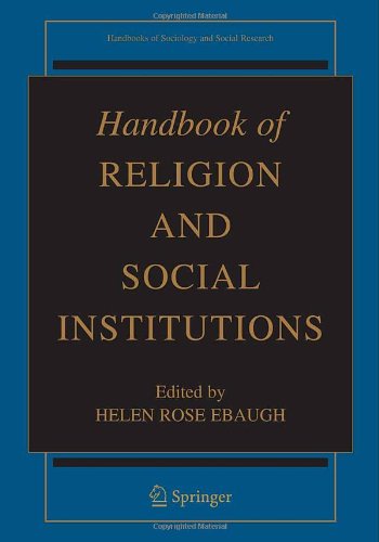Handbook Of Religion And Social Institutions 1st Edition Helen Rose Ebaugh Ed