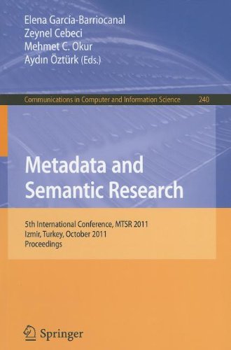 Metadata And Semantic Research 5th International Conference Mtsr 2011 Izmir Turkey October 1214 2011 Proceedings 1st Edition Serhan Kars