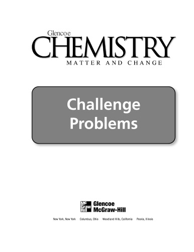 Chemistry Matter And Change Challenge Problems Gregg Dingrando