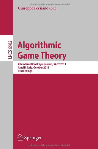 Algorithmic Game Theory 4th International Symposium Sagt 2011 Amalfi Italy October 1719 2011 Proceedings 1st Edition Bruno Codenotti Auth