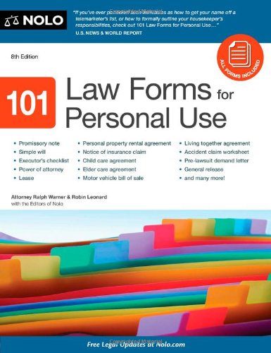 101 Law Forms For Personal Use 8th Ed 8th Ralph Warner Robin Leonard