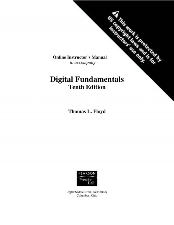Digital Fundamentals Tenth Edition Instructor Solution Manual 10th Edition Floyd
