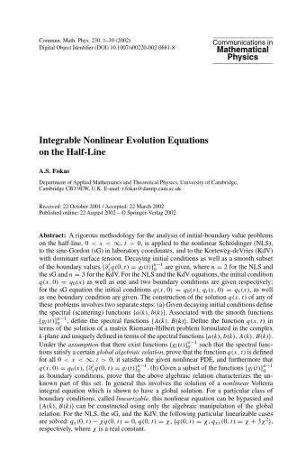 Communications In Mathematical Physics Volume 230 M Aizenman Chief Editor