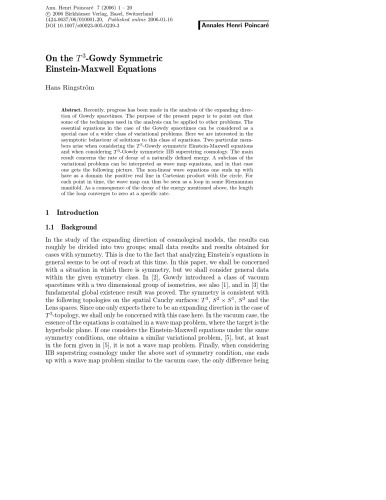 Annales Henri Poincar Volume 7 Vincent Rivasseau Chief Editor
