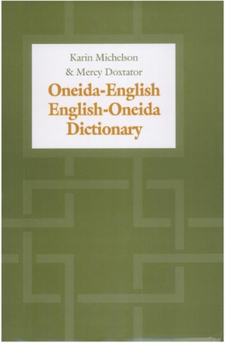 Oneidaenglish Englishoneida Dictionary Michelson K Doxtator M