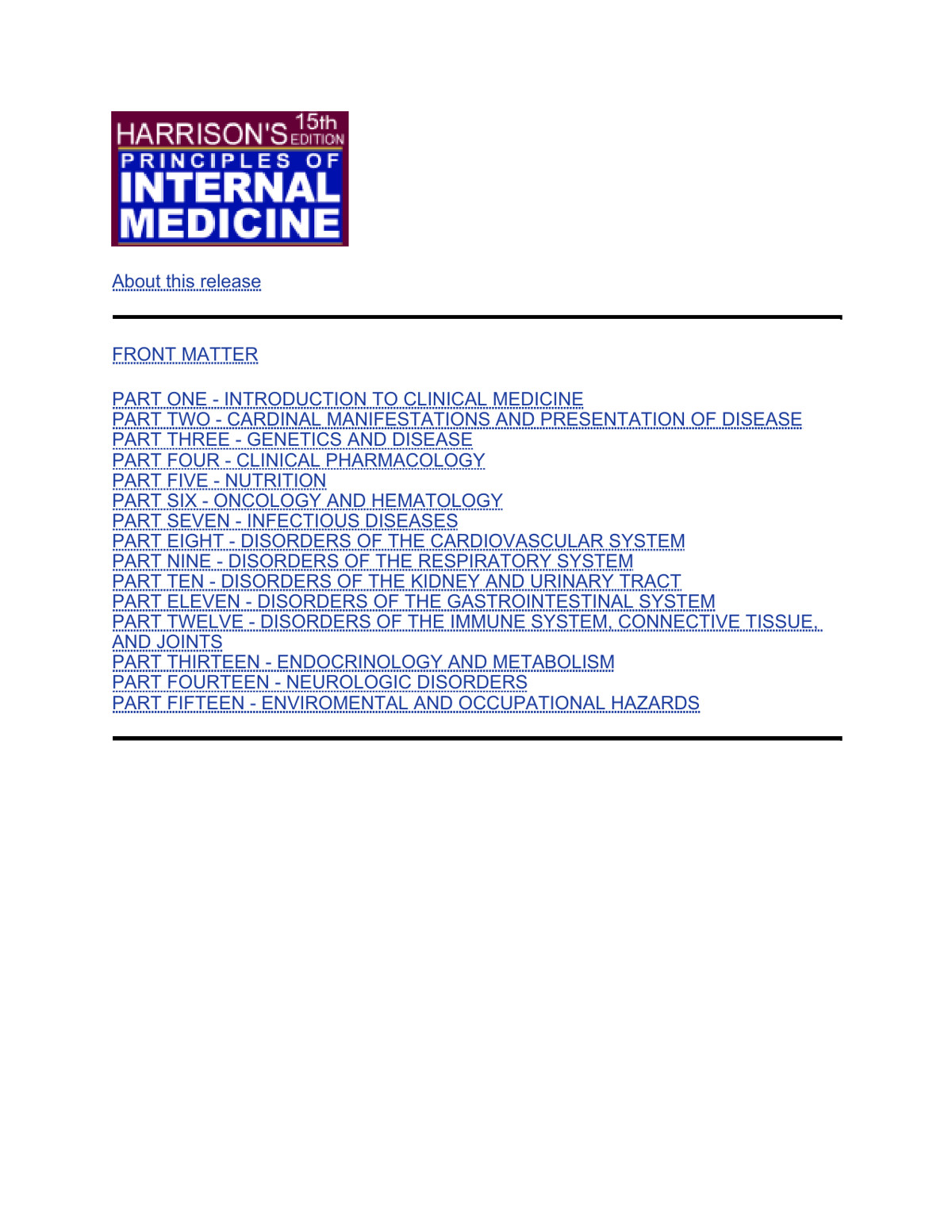 Harrisons Principles Of Internal Medicine 15th Edition Harrison