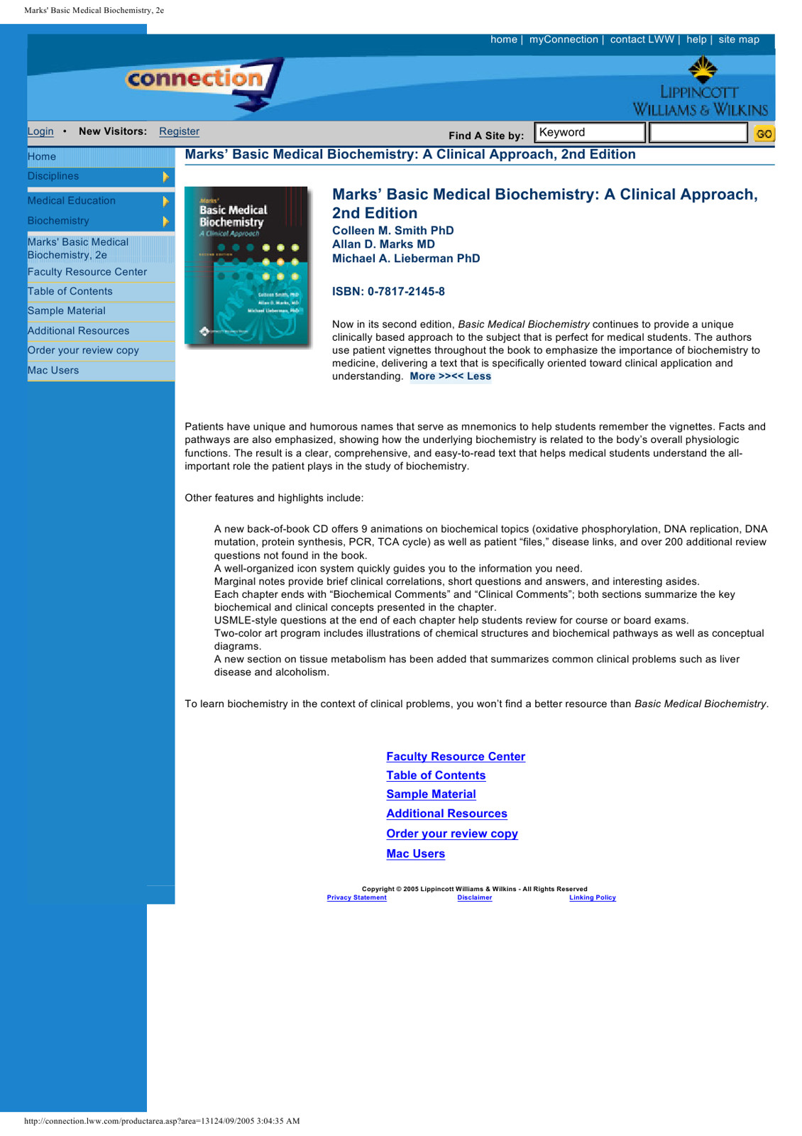 Marks Basic Medical Biochemistry 2nd Edition Colleen M Smith Phd