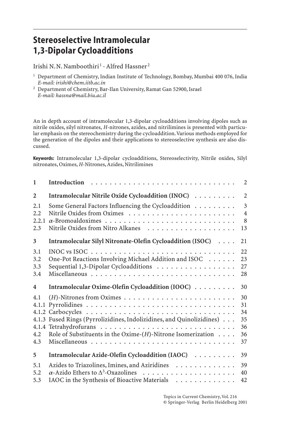 Stereoselective Heterocyclic Synthesis Iii Irishi N N Namboothiri