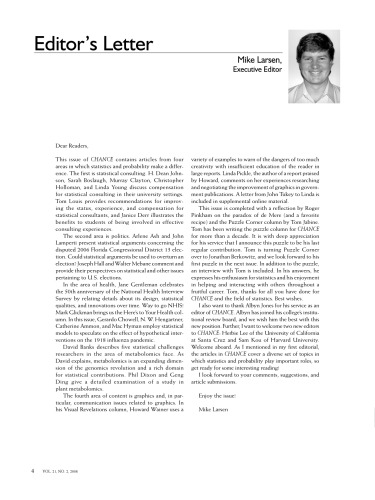 Chance Vol21 No2 2008 Mike Larsen Executive Editor