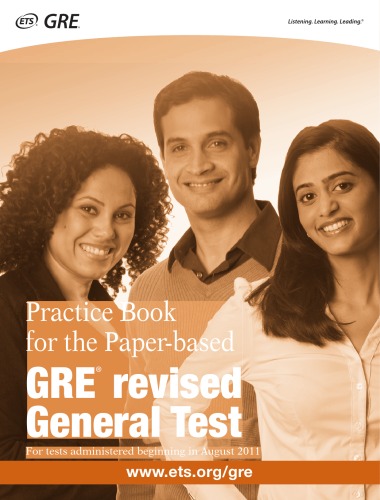 Practice Book For The Paperbased Gre Revised General Test Educational Testing Service