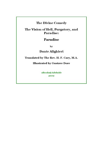 Divine Comedy Carys Translation Paradise Dante Alighieri
