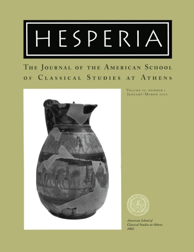 Hesperia 71 2002 The American School Of Classical Studies At Athens Various Authors