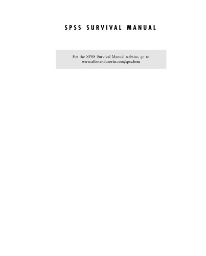 Spss Survival Manual A Stepbystep Guide To Data Analysis Using Spss For Windows Version 10 Julie Pallant
