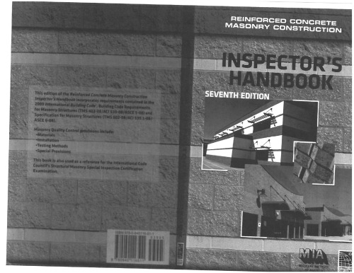 Reinforced Concrete Masonry Construction Inspectors Handbook 7th Ed 7th Edition John Chrysler