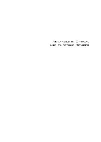 Advances In Optical And Photonic Devices Ki Young Kim