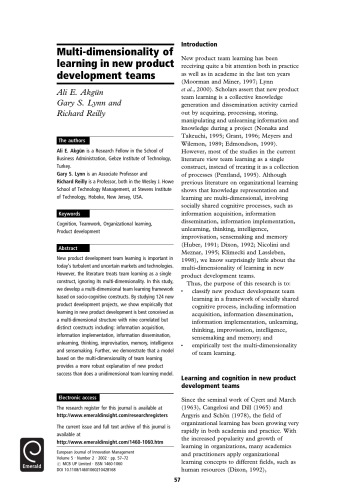European Journal Of Innovation Management Vol 5 No 2 2002 Christos Kalantaridis