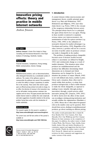 European Journal Of Innovation Management Vol 5 No 4 2002 Christos Kalantaridis