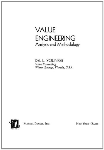 Value Engineering Analysis And Methodology 1st Edition Del L Younker