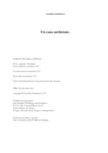 Un Caso Archiviato Arnaldur Indridason