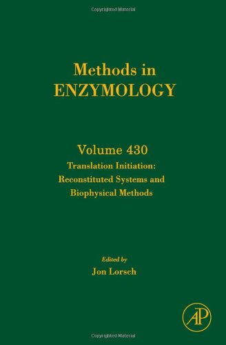 Translation Initiation Reconstituted Systems And Biophysical Methods 1st Edition Jon Lorsch