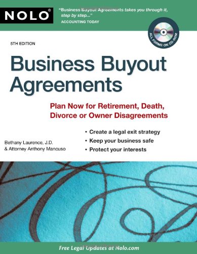Business Buyout Agreements Plan Now For Retirement Death Divorce Or Owner Disagreements 5th Edition 5th Anthony Mancuso