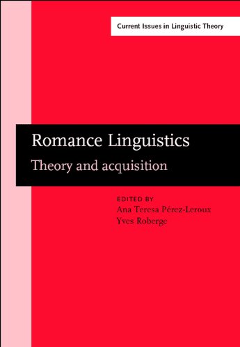 Romance Linguistics Theory And Acquisition Selected Papers From The 32nd Linguistic Symposium On Romance Languages Lsrl Toronto April 2002 1st Ana Teresa Perezleroux