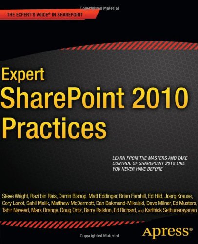 Expert Sharepoint 2010 Practices 1st Edition Sahil Malik Dan Bakmandmikalski