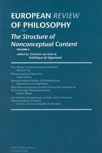 The Structure Of Nonconceptual Content European Review Of Philosophy 6 Christine Van Geen