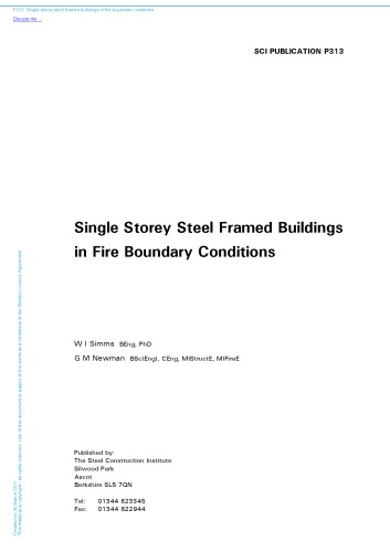 Single Storey Steel Framed Buildings In Fire Boundary Conditions W I Simms