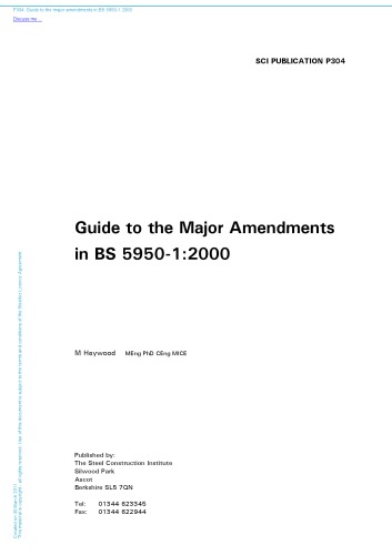 Guide To The Major Amendments In Bs 595012000 Sci Publication M Heywood